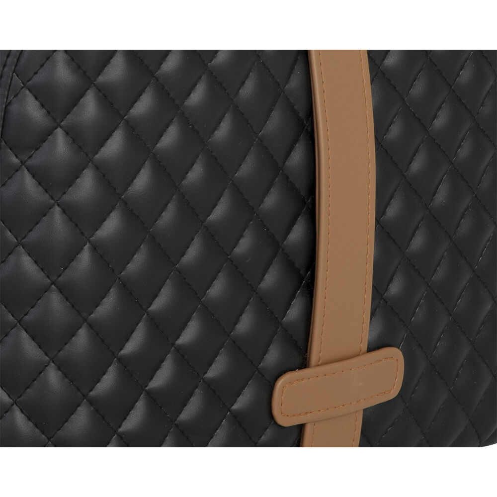 Axio 16.5 inch Napa Black / Napa Cognac Ottoman